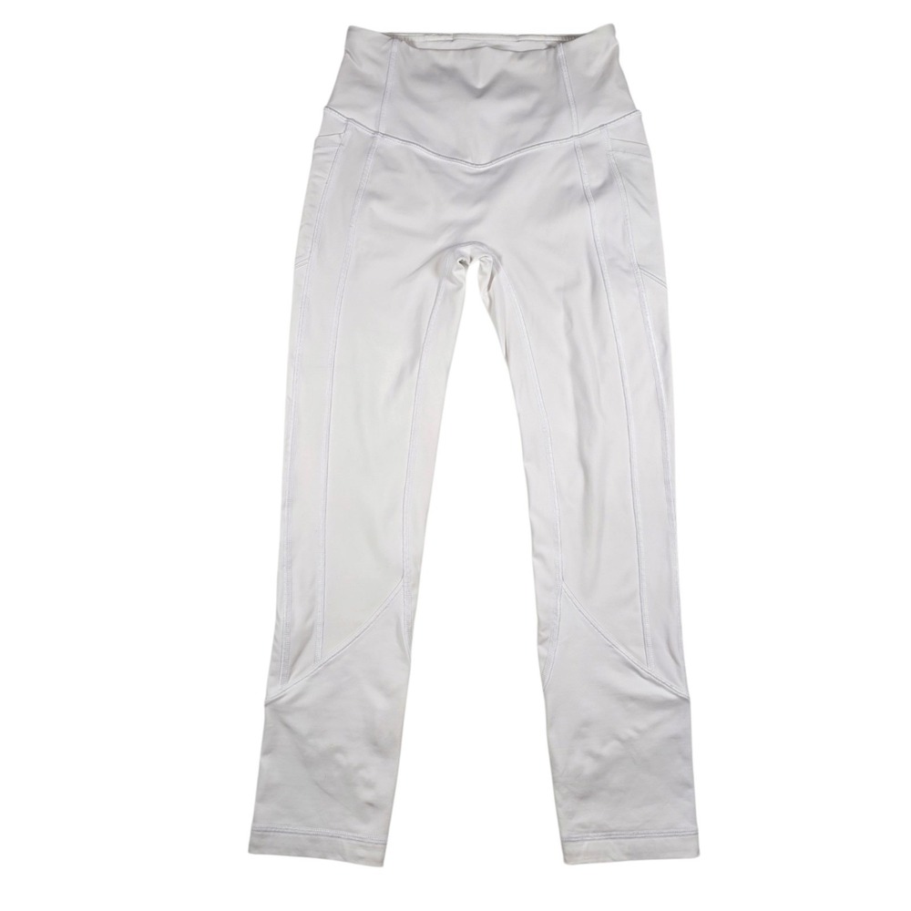 Lululemon All The Right Places Crop II 23" White Pockets Leggings Women's Sz 4